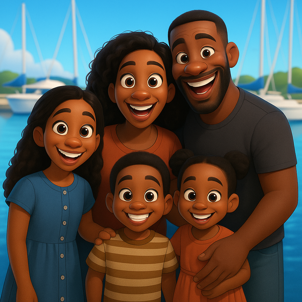 Utskriven bild på din familj som sagofigurer (A5)