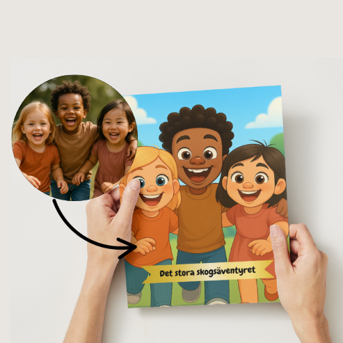 Din bild blir till en unik bok - ni är sagofigurerna