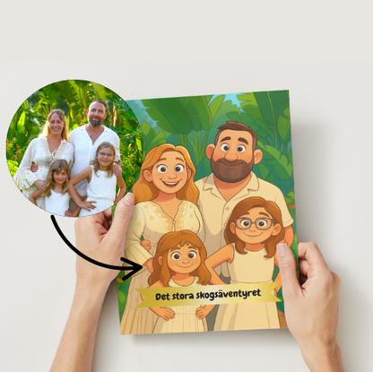 Din bild blir till en unik bok - ni är sagofigurerna